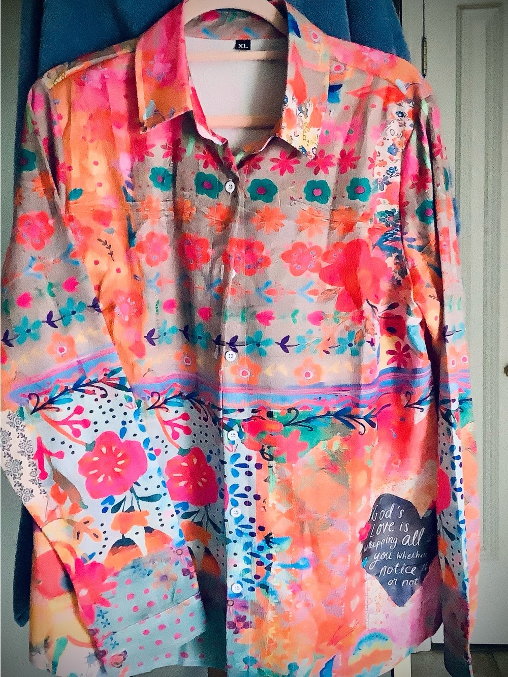 Vibrant Floral Button-Up Shirt - Multicolor